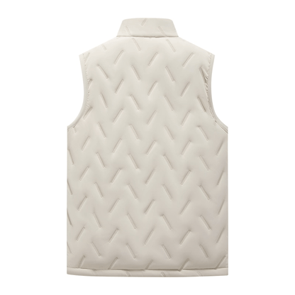 Warm Casual Male Lambswool Vest with Stand Collar